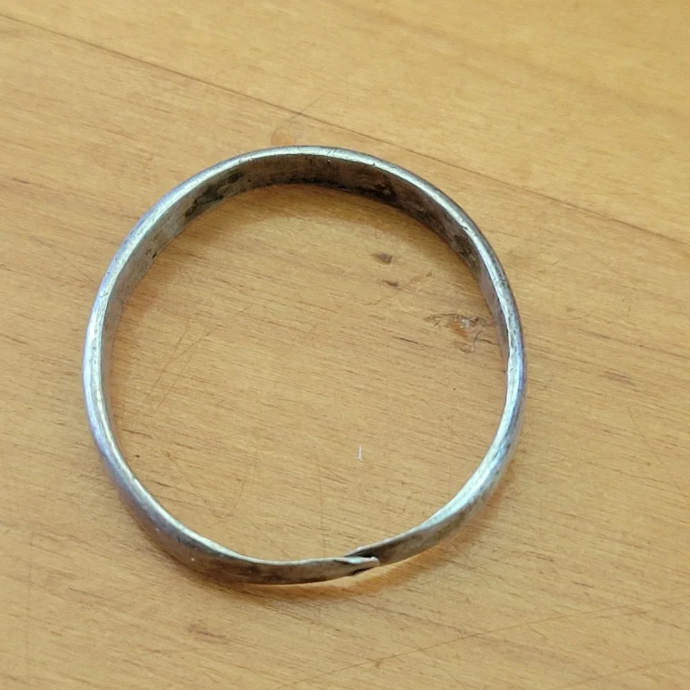 Vintage Tested Sterling Silver Spoon Wrap Ring Adjustable Unmarked